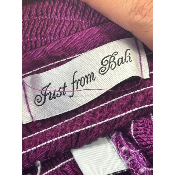Just From Bali Purple Tie Dye Off Shoulder Bell Sleeve midi‎ Dress one size S ,M - Picture 12 of 15